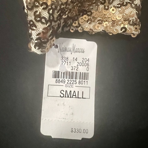 NWT Badgley Mischka | Gold Sequined Party Mini Dress or Tunic Top | Size Small - Picture 4 of 11
